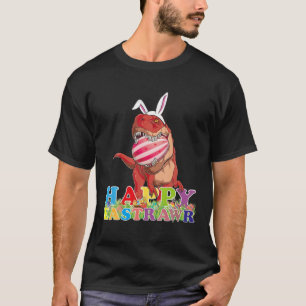 Camiseta Dino Happy Eastrawar T Rex Easter Egg Basket Bunny