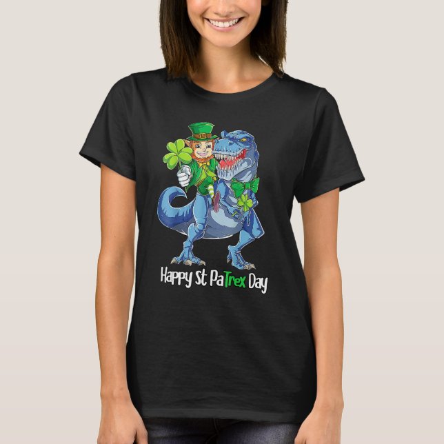 Camiseta Dino Happy St Patrex Day Shirys Niños Pequeños L (Anverso)