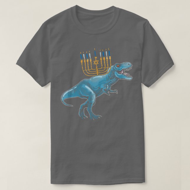 Camiseta Dino judío TRe Menorah Animal Hanukkah Pajamas Ch (Diseño del anverso)