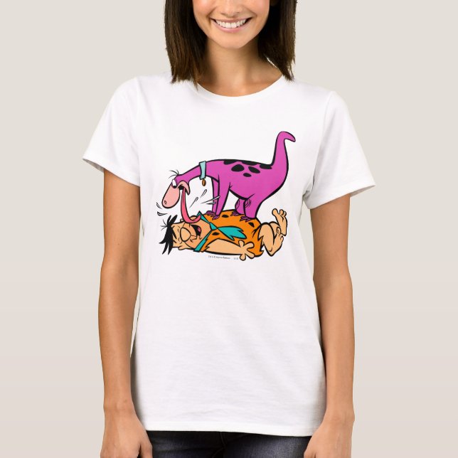 Camiseta Dino Licking Fred Flintstone (Anverso)