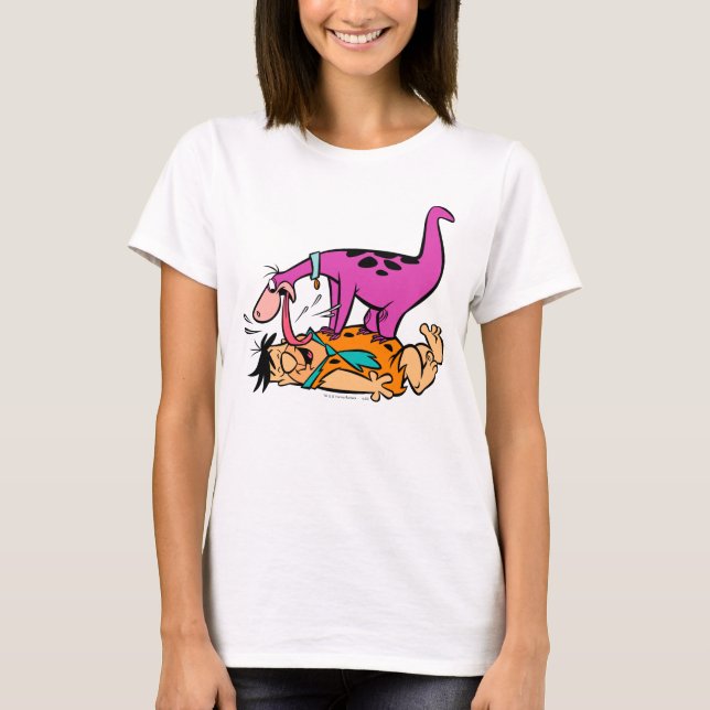 Camiseta Dino Licking Fred Flintstone (Anverso)