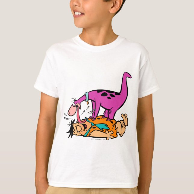 Camiseta Dino Licking Fred Flintstone (Anverso)