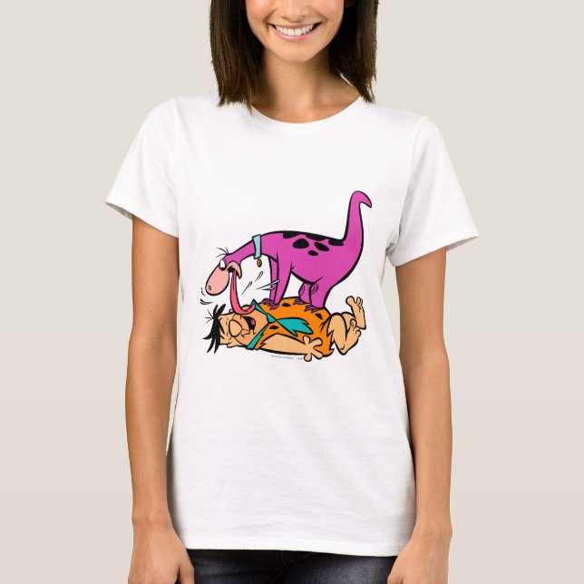 Camiseta Dino Licking Fred Flintstone (Anverso)