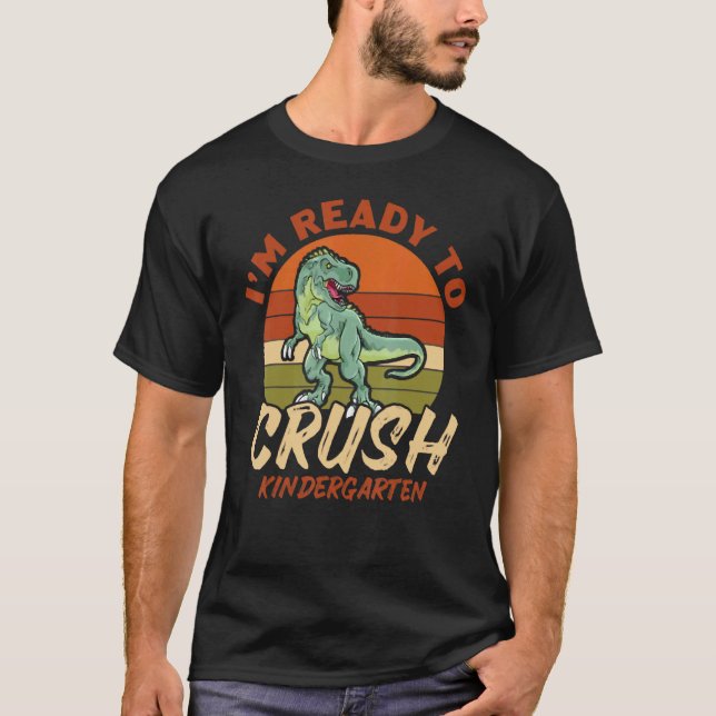 Camiseta Dino listo para aplastar el retro de dinosaurio in (Anverso)