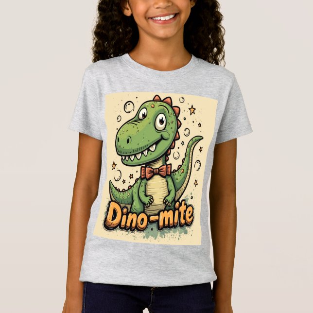 Camiseta Dino Mate para Chicas - Diversión y linda (Anverso)