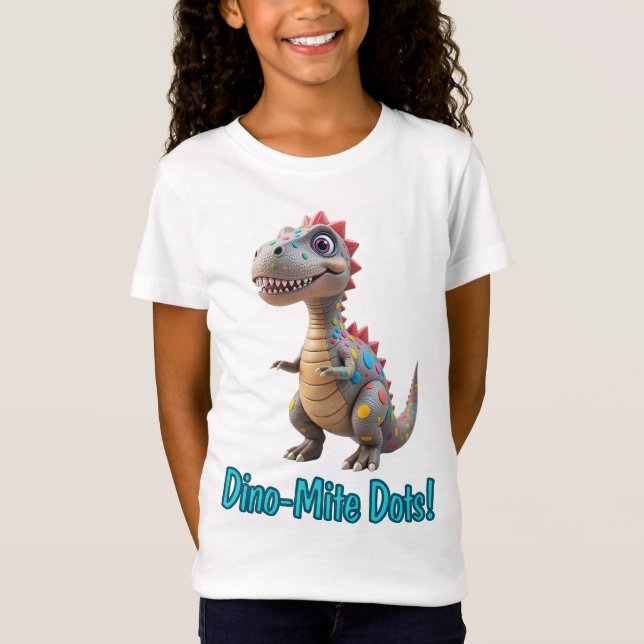 Camiseta Dino-Mite Cute Dots Coloridos Dinosaurios Niños Dí (Anverso)