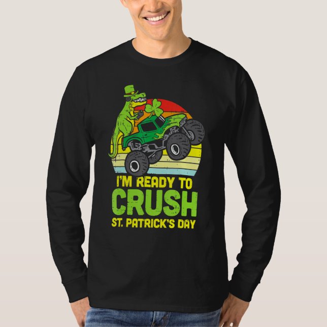 Camiseta Dino Monster Truck Preparado para aplastar a St Pa (Anverso)