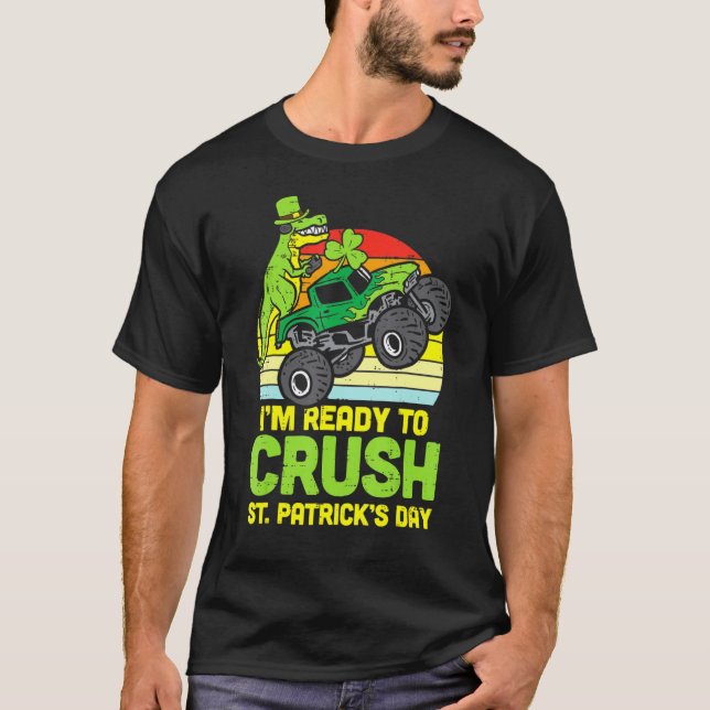 Camiseta Dino Monster Truck Preparado para aplastar a St Pa (Anverso)