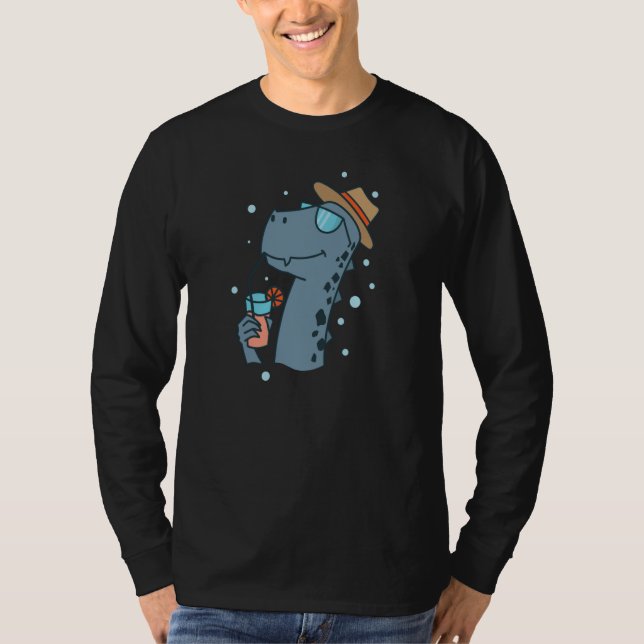 Camiseta Dino on Vacation with Cocktail Dinosaur (Anverso)