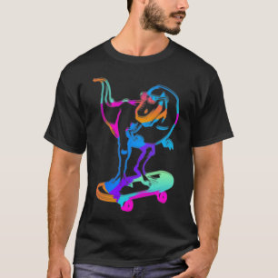 Camiseta Dino patinador divertido monopatín patinaje en mon