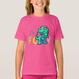 Camiseta Dino Rex Tengo cuatro chicas de cumpleaños cuatro