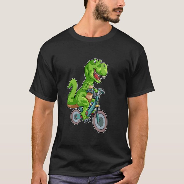 Camiseta Dino Riding Ebike por E Bike y Rex (Anverso)