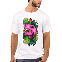 Dino rosa de Tyranicorn - Blanco