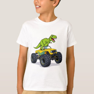 Camiseta Dino rugiente sobre ruedas, camión monstruo de dib
