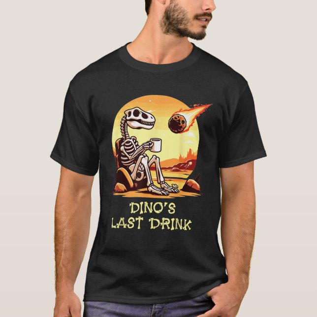Camiseta Dino s Última bebida Dinosaurio Skeleton Café Love (Anverso)