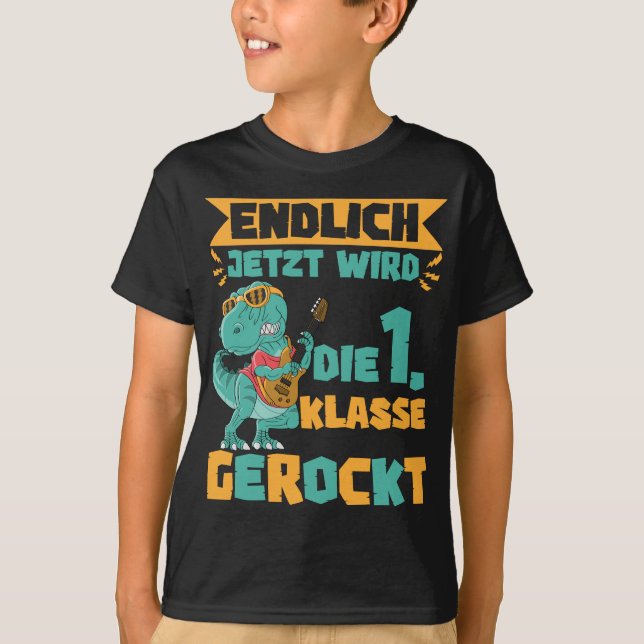 Camiseta Dino Schulanfang Dinosaurier Junge Schulkind Schul (Anverso)