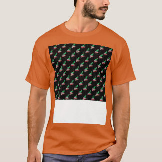 Camiseta Dino Sobre Un Patrón De Camión De Fuego
