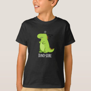 Camiseta Dino-sore Funny Irritado Dinosaur Pun Dark BG