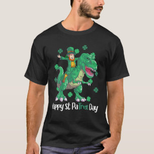 Camiseta Dino St Patricks Day Niños niños pequeños Leprecha