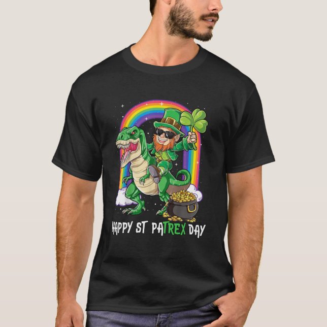 Camiseta Dino St Patricks Day Shirys Niños pequeños chicos  (Anverso)