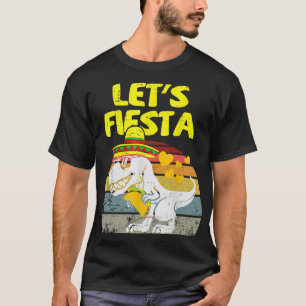 Camiseta Dino Trex Divertido Vintage Vamos a Fiesta Cinco D
