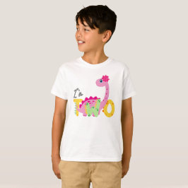 Camiseta Dino TRex Tengo dos hijos de cumpleaños dos de vue