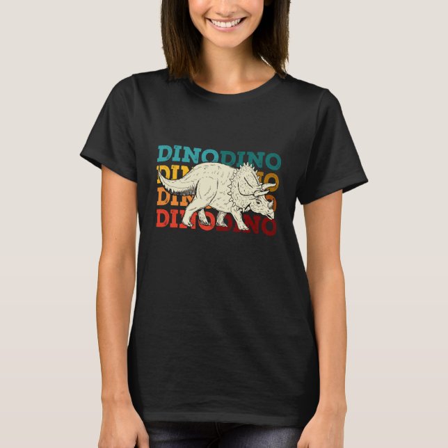 Camiseta Dino Triceratops retro vintage (Anverso)