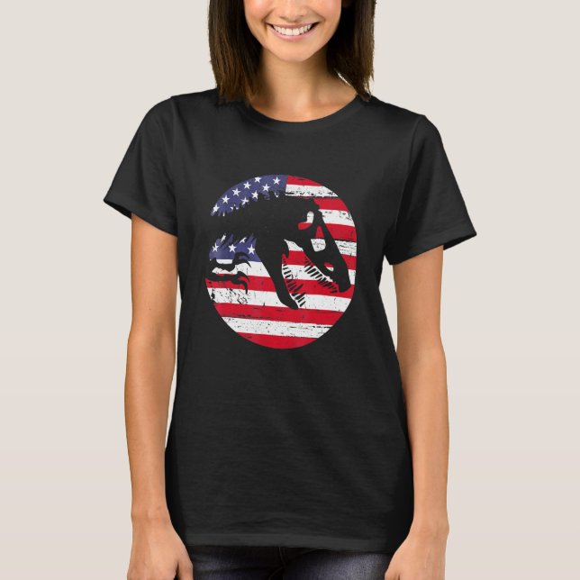 Camiseta Dino USA Flag Patriotic Dinosaur Rex 4th Of July (Anverso)