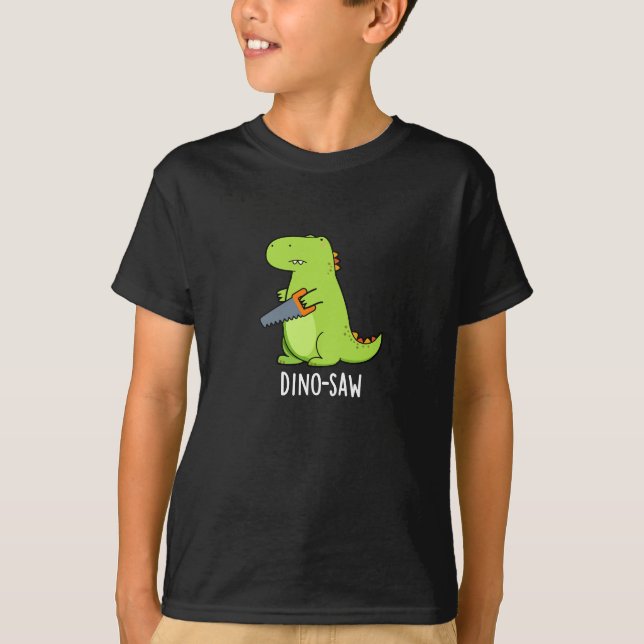 Camiseta Dino-vio Funny Dinosaur Tool Pun Dark BG (Anverso)