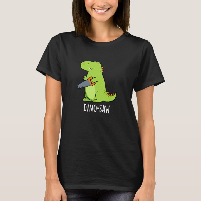 Camiseta Dino-vio Funny Dinosaur Tool Pun Dark BG (Anverso)