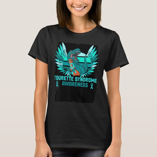 Camiseta Dino We Wear Verde azulada Tourette Syndrome Aware (Anverso)