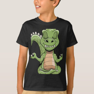 Camiseta Dino Yoga Dinosaurio Dragón Meditando T-rex Yogasa