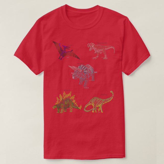 Camiseta Dinos geométricos (Diseño del anverso)