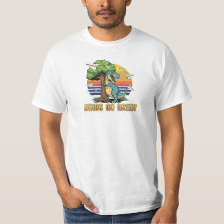 Camiseta Dinos se vuelven verdes – Diseño Retro de Dinosaur