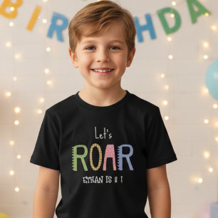 Camiseta Dinos vamos a rugir cumpleaños de niños