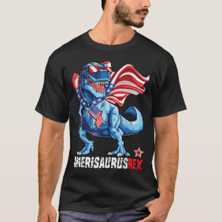 Camiseta Dinosaur 4 de julio chicos chicas hombres Amerisau