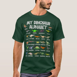 Camiseta Dinosaur Alphabet Cute Dino ABC Para Niños Gir