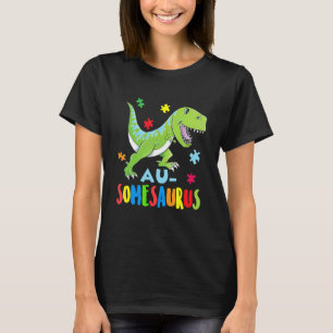 Camiseta Dinosaur Autismo Conciencia Rex Rawr Rompecabezas 