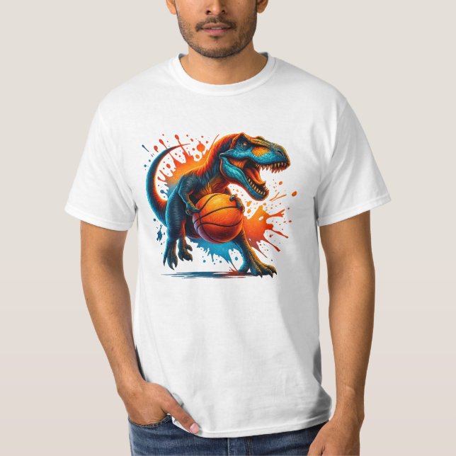 Camiseta Dinosaur Basketball - Gráfico deportivo T (Anverso)