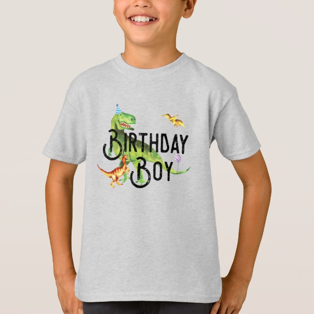 Camiseta Dinosaur Birthday Boy Shirt (Anverso)