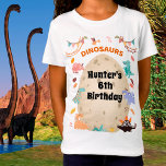 Camiseta Dinosaur Birthday Party with Giant Dino Egg<br><div class="desc">Adorable Watercolor Dinosaurs with Large Dino Egg,  this special design is custom made with your child's name and age. Perfect for the ultimate dinosaur birthday party!</div>