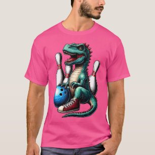 Camiseta Dinosaur Bowling Ball Divertido Dino Bowler Adulto