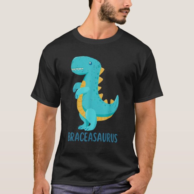 Camiseta Dinosaur Braces BRACEASAURUS Ortodontista (Anverso)