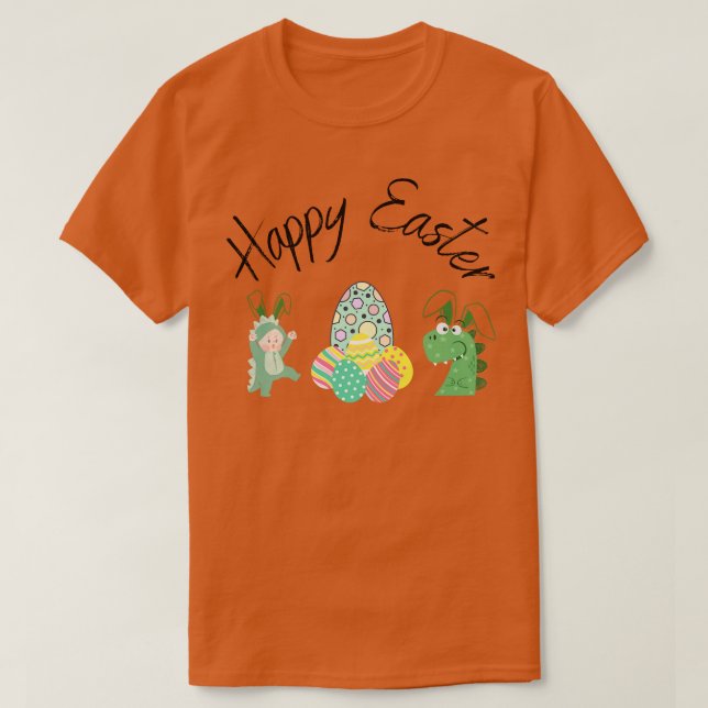 Camiseta Dinosaur Bunny Feliz Pascua (Diseño del anverso)