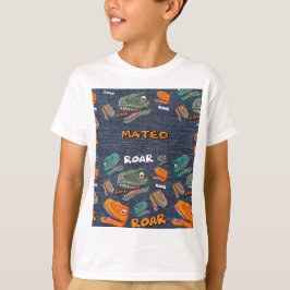 Camiseta Dinosaur Cartoon Pattern for Kids