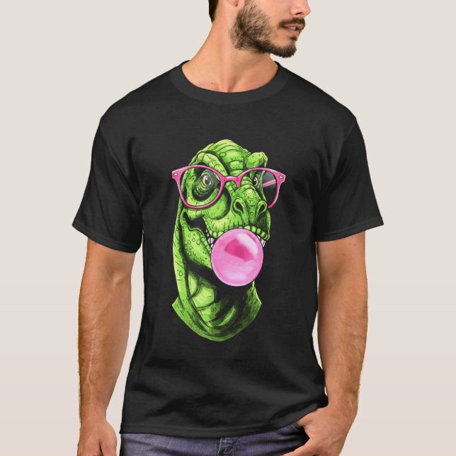 Camiseta Dinosaur Chicle Rosa Burbuja Dinosaurio lindo para (Anverso)