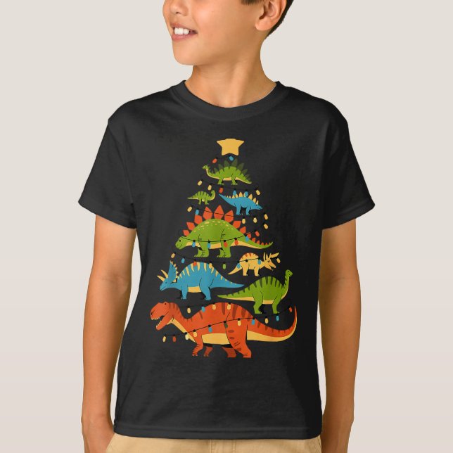 Camiseta Dinosaur Christmas Tree Dino Trex Dinosaur Lover C (Anverso)