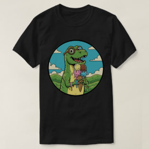Camiseta Dinosaur Comiendo Helado Dulce Manjar Prehistórico