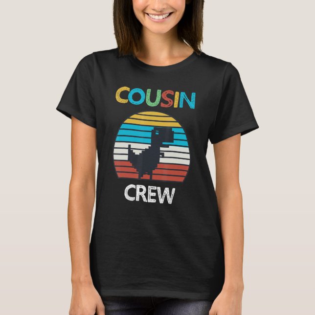 Camiseta Dinosaur Cousin Crew  Toddler Girls Boys Squad Fam (Anverso)