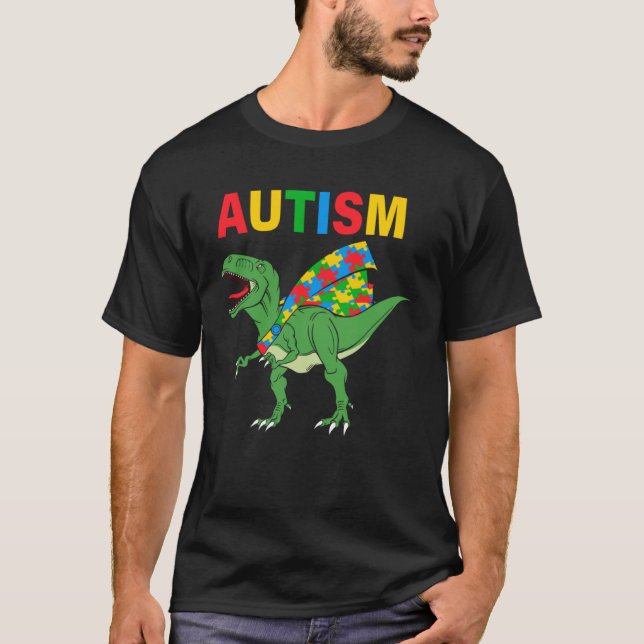 Camiseta Dinosaur Dino Autism Child Awareness Choose Kindne (Anverso)